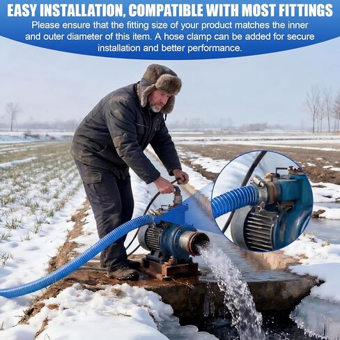 Pangda PVC Suction Hose 3/4" x 100 ft Blue Reinforced Spiral Low Temperature Flexible Industrial & Agricultural Discharge Hose for Water Pump, 90 Psi Max Pressure in Saudi Arabia