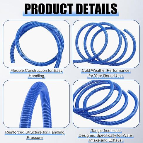 Pangda PVC Suction Hose 3/4" x 100 ft Blue Reinforced Spiral Low Temperature Flexible Industrial & Agricultural Discharge Hose for Water Pump, 90 Psi Max Pressure in Saudi Arabia