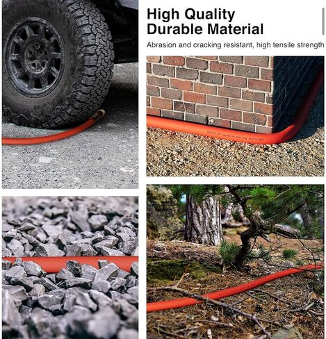 SPECILITE 5/8" Hot/Cold Rubber Garden Water Hose 50 ft, -50℉-190℉, 200psi Working, 600psi Burst, Flexible & Lightweight With 3/4" Brass Fittings for Yard, Outdoor, Farm, Agriculture, Construction, Red in Kuwait