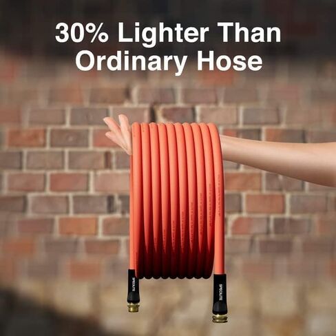 SPECILITE 5/8" Hot/Cold Rubber Garden Water Hose 50 ft, -50℉-190℉, 200psi Working, 600psi Burst, Flexible & Lightweight With 3/4" Brass Fittings for Yard, Outdoor, Farm, Agriculture, Construction, Red in Kuwait