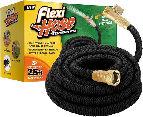 Flexi Hose Lightweight Expandable Garden Hose, 100FT -Retractable Garden Hose, Water Hose - No-Kink Flexibility, 3/4 Inch Solid Brass Fittings and Double Latex Core in Saudi Arabia