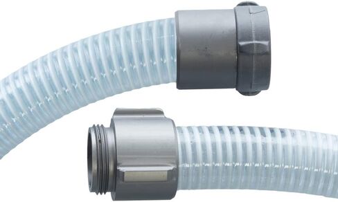Suction Pump Water Hose with Fire Hose Threads - Made in the USA - White/Clear Trash Pump Hose - 1 1/2" x 10' in Kuwait