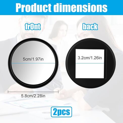 2 Pcs Office Cubicle Mirrors - Adjustable Monitor Mirror for Privacy & Security, 360° Swivel Stick-On See-Behind Mirror for Open Plan Workspaces, Desks & Monitors in Saudi Arabia