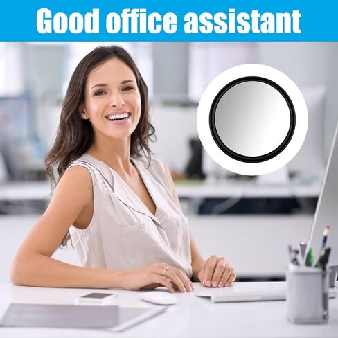 2 Pcs Office Cubicle Mirrors - Adjustable Monitor Mirror for Privacy & Security, 360° Swivel Stick-On See-Behind Mirror for Open Plan Workspaces, Desks & Monitors in Saudi Arabia