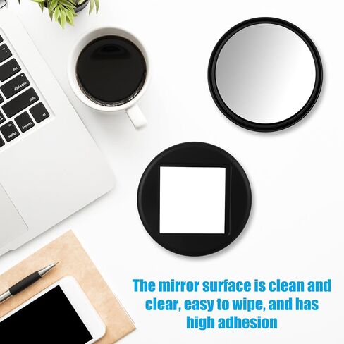 2 Pcs Office Cubicle Mirrors - Adjustable Monitor Mirror for Privacy & Security, 360° Swivel Stick-On See-Behind Mirror for Open Plan Workspaces, Desks & Monitors in Saudi Arabia