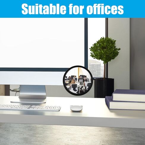 2 Pcs Office Cubicle Mirrors - Adjustable Monitor Mirror for Privacy & Security, 360° Swivel Stick-On See-Behind Mirror for Open Plan Workspaces, Desks & Monitors in Saudi Arabia