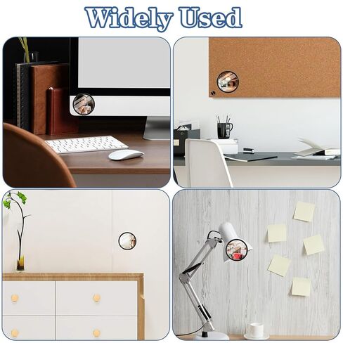 2 Pcs Office Desk Cubicle Mirror, 2.2" Wide Angle Convex Rear View Mirror, Stick-On Adjustable Monitor Mirrors to See Behind You, Small Round Safety Office Work Computer Decor for Personal Security in Saudi Arabia