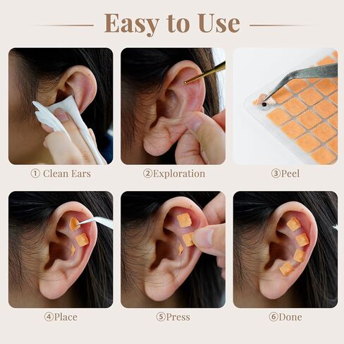 1080Pcs Ear Seeds Acupuncture Kit, Auricular Sticker Kit with Ears Seed, Acupressure Ear Chart, Acupuncture Pen, Tweezers in Kuwait