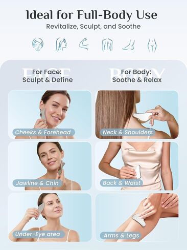 مجموعة غوا شا من الفولاذ المقاوم للصدأ من رينا كريس، أداة غواشا لتدليك الوجه والجسم، أدوات تدليك غوا شا والوخز بالإبر لنحت الفك وانتفاخ العين وتخفيف العضلات (عبوتان) in Kuwait