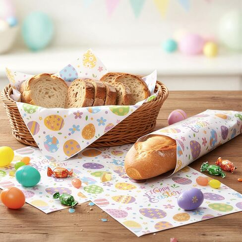 ورقة شمع عيد الفصح من GROBRO7 - 150 قطعة من ورق ديلي على شكل أرنب عيد الفصح، مقاس 9.8 × 8.3 بوصة، مقاومة للدهون ومقاومة للماء، يمكن التخلص منها من أجل بطانة سلة النزهة، لوازم حفلات خبز المطبخ in Kuwait