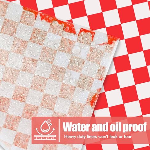 120pcs Wax Paper Sheets for Food, 12x12" Grease Proof Sandwich Wrapping Paper, Premium Deli Paper Sheets, Pre Cut Checkered Food Basket Liners for BBQ, Picnic, Festival, Fair by Neyimqr in Kuwait