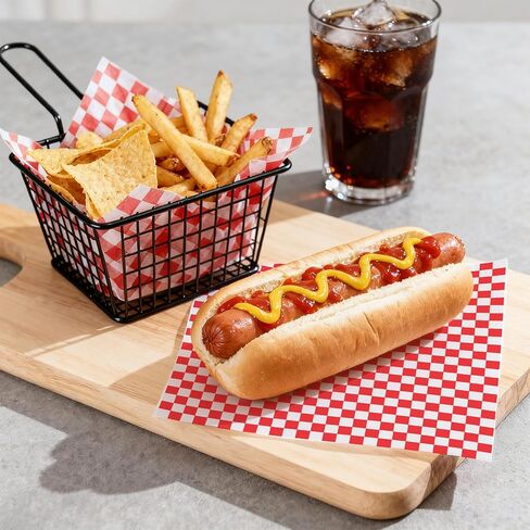 120pcs Wax Paper Sheets for Food, 12x12" Grease Proof Sandwich Wrapping Paper, Premium Deli Paper Sheets, Pre Cut Checkered Food Basket Liners for BBQ, Picnic, Festival, Fair by Neyimqr in Kuwait