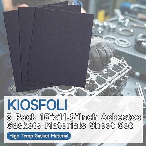 Non-Asbestos Gasket Material - 3 Pcs 15"x11.8"inch high Temperature Gasket Material, Applicable DIY，Lawn Mower, Engine,Generator Gasoline Diesel Oil Rebuild Sealing - 0.5mm(3 Pack) in Kuwait