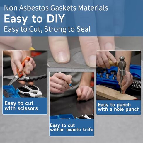 Non-Asbestos Gasket Material - 3 Pcs 15"x11.8"inch high Temperature Gasket Material, Applicable DIY，Lawn Mower, Engine,Generator Gasoline Diesel Oil Rebuild Sealing - 0.5mm(3 Pack) in Kuwait