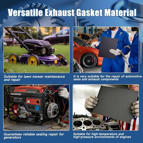 Non-Asbestos Gasket Material - 3 Pcs 15"x11.8"inch high Temperature Gasket Material, Applicable DIY，Lawn Mower, Engine,Generator Gasoline Diesel Oil Rebuild Sealing - 1.2mm(3 Pack) in Kuwait