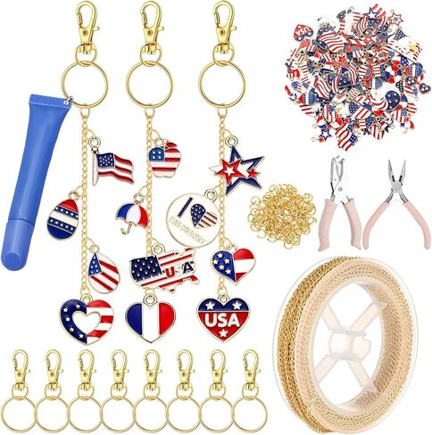 VioraWhite 213 Pcs Lip Gloss Keychain Making Kit 100 Pink Enamel Charms 32.81 ft Gold Chains for DIY Crafts Women (Stylish) in Saudi Arabia