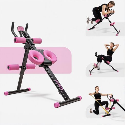 TOUSAINS Adjustable Ab Trainer Machine for Women, Foldable Ab Exercise Machine for Core, Waist, Arms & Buttocks, Home Gym Workout Equipment for Women in Saudi Arabia