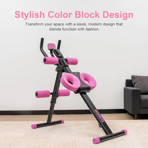 TOUSAINS Adjustable Ab Trainer Machine for Women, Foldable Ab Exercise Machine for Core, Waist, Arms & Buttocks, Home Gym Workout Equipment for Women in Saudi Arabia