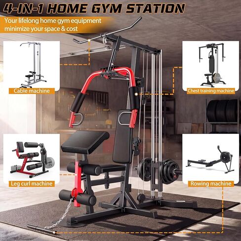OPPSDECOR 3.0 Home Gym Equipment, All in One Workout Station with Pulley System & Seated Rowing, Multifunctional Home Gym Exercise Equipment for Full Body Strength Training Upgraded 2026 in Saudi Arabia