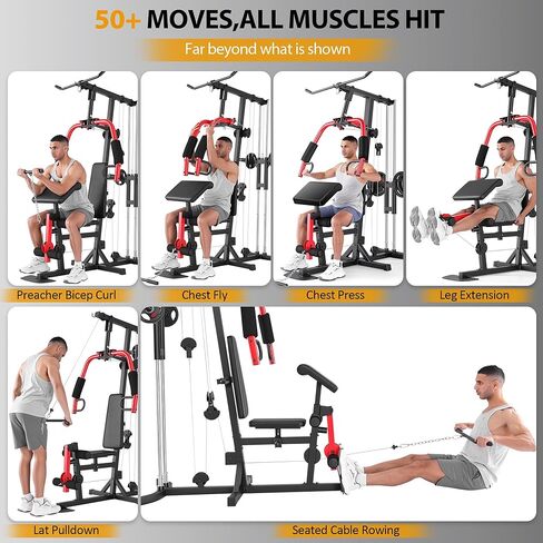 OPPSDECOR 3.0 Home Gym Equipment, All in One Workout Station with Pulley System & Seated Rowing, Multifunctional Home Gym Exercise Equipment for Full Body Strength Training Upgraded 2026 in Saudi Arabia