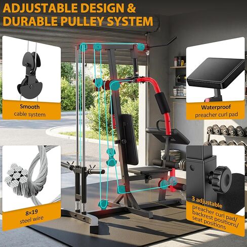 OPPSDECOR 3.0 Home Gym Equipment, All in One Workout Station with Pulley System & Seated Rowing, Multifunctional Home Gym Exercise Equipment for Full Body Strength Training Upgraded 2026 in Saudi Arabia