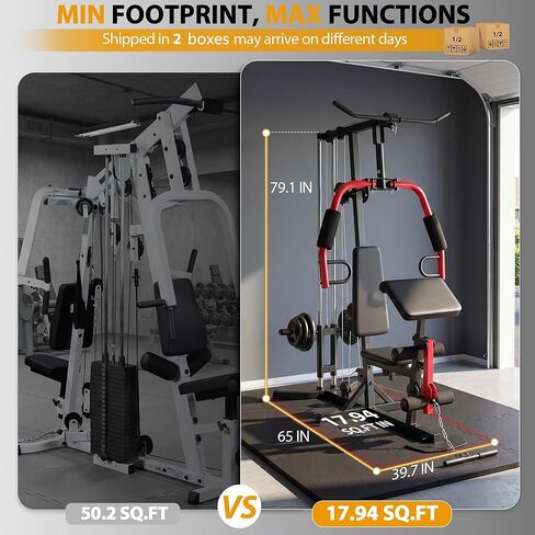OPPSDECOR 3.0 Home Gym Equipment, All in One Workout Station with Pulley System & Seated Rowing, Multifunctional Home Gym Exercise Equipment for Full Body Strength Training Upgraded 2026 in Saudi Arabia