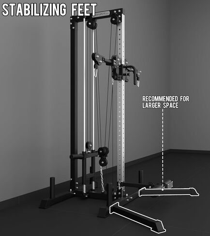 Eonfit E1 2.0 آلة الكابلات المثبتة على الحائط لصالة الألعاب الرياضية المنزلية، LAT المنسدلة، المدرب الوظيفي، محطة الكابلات المتقاطعة، محطة التمرين، برج الكابل مع حامل الساق، لوح القدم in Kuwait