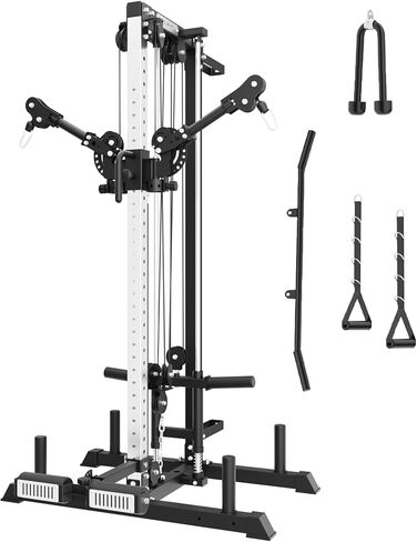 Eonfit E1 2.0 Wall Mounted Cable Machine for Home Gym, LAT Pulldown, Functional Trainer, Cable Crossover Machine Workout Station Pulley System Cable Tower with Leg Holder, Foot Board in Saudi Arabia