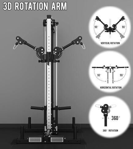 Eonfit E1 2.0 Wall Mounted Cable Machine for Home Gym, LAT Pulldown, Functional Trainer, Cable Crossover Machine Workout Station Pulley System Cable Tower with Leg Holder, Foot Board in Saudi Arabia