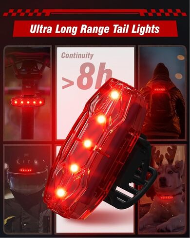 Bike Lights for Night Riding, USB Rechargeable Front Rear Light, Bicycle Headlight Set, Aluminum Light, IPX5 Waterproof Bike Headlight Taillight for Adult Kid Mountain MTB Off-Road Cycling in Kuwait