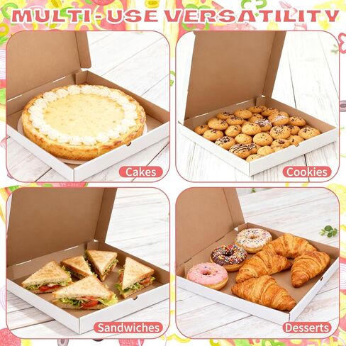 Rainmae 20 Pcs White Corrugated Pizza Boxes 16x16 Inch, Grease Resistant Kraft Pizza Slices Packaging Boxes, Large Cardboard Takeout Containers for Homemade Pizzas, Donuts, Cakes, Cookies, and Pies in Saudi Arabia