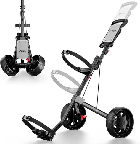 عربة سحب جولف بعجلتين قابلة للتعديل - عربة دفع جولف للصغار للأعمار من 3 سنوات إلى البالغين، دعامة علوية قابلة للتعديل وارتفاع المقبض in Kuwait