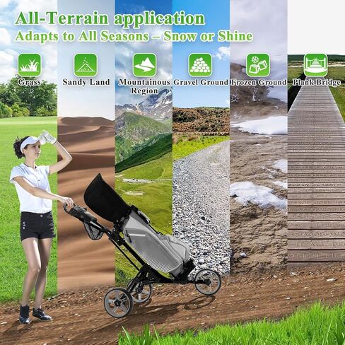 Tivor Lightweight Golf Push cart 3 Wheel,Foldable Golf Trolley for Adults and Junior with Ergonomic Adjustable Handle, Scorecard Holder, Umbrella Mount, Foot Brake, All-Terrain Wheels in Saudi Arabia