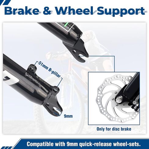 20 inch Front Suspension Fork 28.6mm Straight Tube Quick Release 9mm for Kids Mountain Bicycle in Saudi Arabia