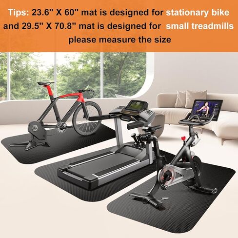 Bike Mat,Treadmill Mat,Compatible for Elliptical,Exercise Bikes, Stationary Cycles,Spin Bike,Under Exercise Bike Trainer Pad for Indoor Stationary Gym Fitness Equipment Hardwood Floor Protector in Kuwait