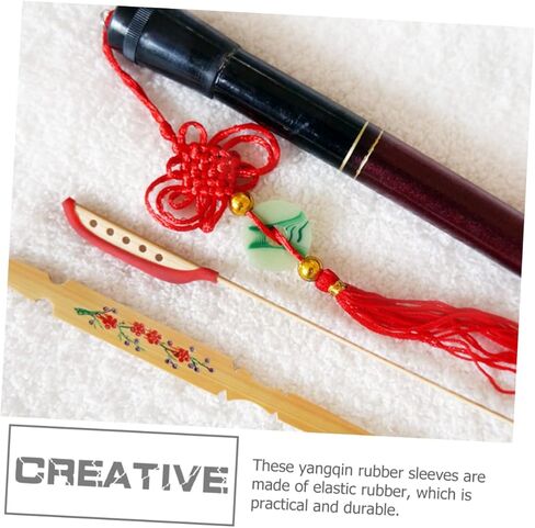 TOYANDONA 10pcs Elastic Yangqin Accessories Dulcimer Sticks Rubber Tube Red Eraser Yangqin Accessories Chinese Dulcimer Hammer Rubber Tube in Saudi Arabia