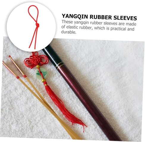 TOYANDONA 10pcs Elastic Yangqin Accessories Dulcimer Sticks Rubber Tube Red Eraser Yangqin Accessories Chinese Dulcimer Hammer Rubber Tube in Saudi Arabia