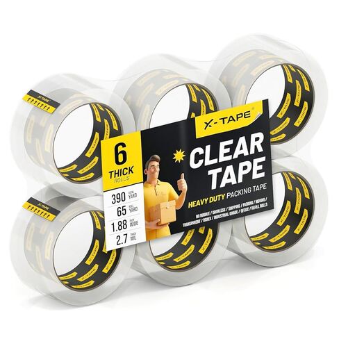 شريط تعبئة Clear Clear Clear (لفاتان) ، شريط تغليف شاق للشحن ، المتحرك ، الختم وإعادة التعبئة ، سميكة 2.7 ميل ، وعرضها 1.88 بوصة ، 65 ياردة لكل لفة ، 130 ياردة in Saudi Arabia