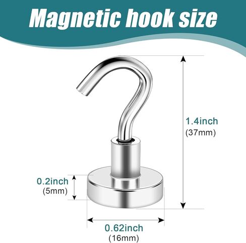 MAGXCENE 32 Pack Magnetic Hooks Heavy Duty, 25 lbs Strong Magnet Hooks for Cruise Refrigerator, Neodymium Magnets with Hooks for Grill Hanging Kitchen Tool Storage in Saudi Arabia
