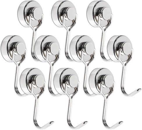 MAGXCENE 32 Pack Magnetic Hooks Heavy Duty, 25 lbs Strong Magnet Hooks for Cruise Refrigerator, Neodymium Magnets with Hooks for Grill Hanging Kitchen Tool Storage in Saudi Arabia
