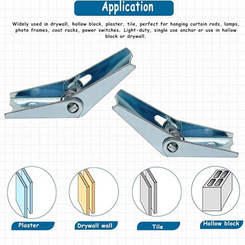 10pcs Toggle Anchors Wing Nut Kit for Hanging Heavy Items on Drywall(M8) in Saudi Arabia