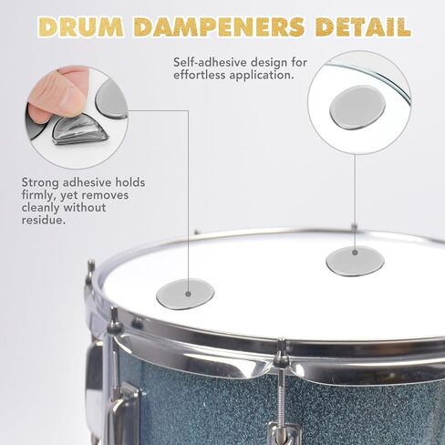 Drum Accessories Set: 30PCS Drum Dampeners Gels + Bass Drum Beater + Drum Keys + Cymbal Replacement Accessories Include Cymbal Felts, Cymbal Sleeves, Wing Nuts, Washers in Saudi Arabia