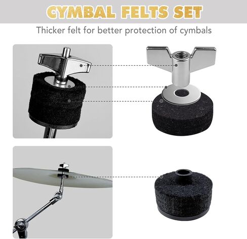 Drum Accessories Set: 30PCS Drum Dampeners Gels + Bass Drum Beater + Drum Keys + Cymbal Replacement Accessories Include Cymbal Felts, Cymbal Sleeves, Wing Nuts, Washers in Saudi Arabia