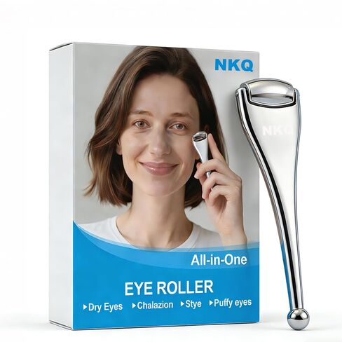 Metal Eye Roller for Dry Eyes,Eyelid Roller for Chalazion,Stye,MGD Relief,Improves Meibum Flow and Unclogs Oil Glands,Gentle Meibomian Gland Expression for Blocked Eyelid Glands (small) in Kuwait