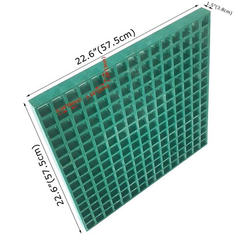 22.6"x22.6" Fiberglass Floor Grating FRP Grating 0.5 tons Bearing Capacity Green 1.5" Thickness in Kuwait