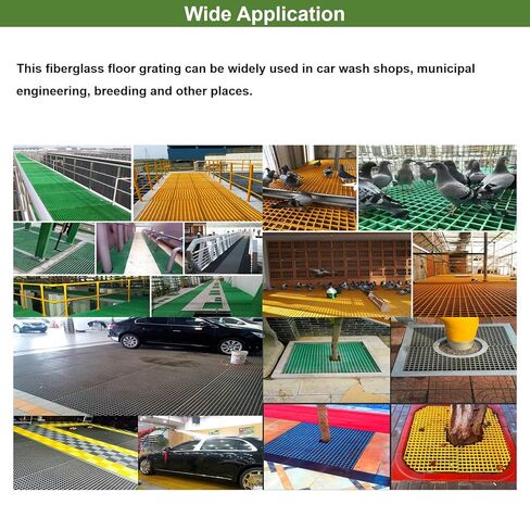 22.6"x22.6" Fiberglass Floor Grating FRP Grating 0.5 tons Bearing Capacity Green 1.5" Thickness in Kuwait