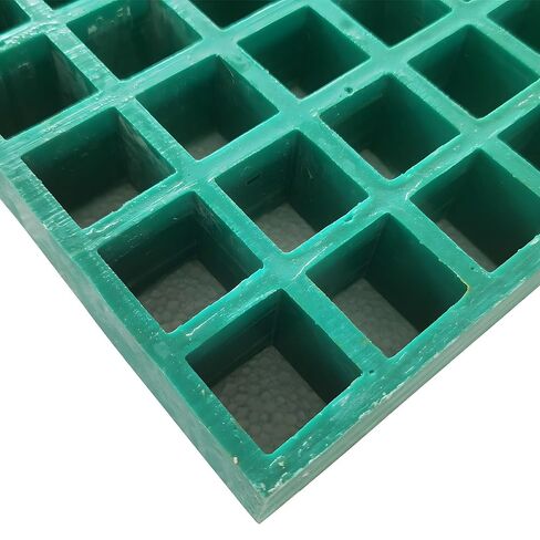22.6"x22.6" Fiberglass Floor Grating FRP Grating 0.5 tons Bearing Capacity Green 1.5" Thickness in Kuwait