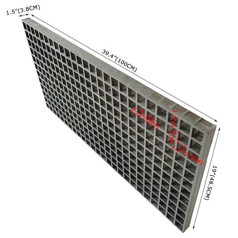 39.4"x19" Gray FRP Grating Rectangular Fiberglass Floor Grating 1.5" Thickness 0.5 tons Bearing Capacity in Kuwait
