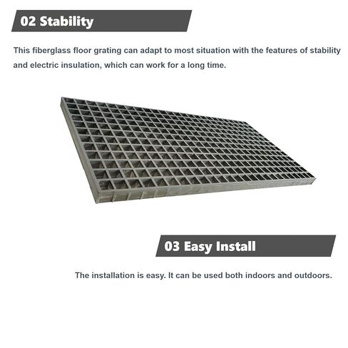 39.4"x19" Gray FRP Grating Rectangular Fiberglass Floor Grating 1.5" Thickness 0.5 tons Bearing Capacity in Kuwait