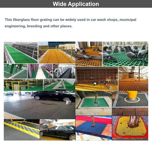 39.4"x19" Gray FRP Grating Rectangular Fiberglass Floor Grating 1.5" Thickness 0.5 tons Bearing Capacity in Kuwait